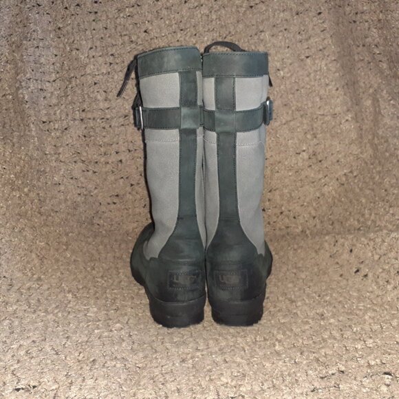 UGG-Brystl-Grey Black Leather-Fur Lined-Waterproof-Side Zip-Sz 5.5-Near Mint - Picture 5 of 9